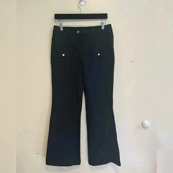 Escada Wide Leg Navy Cotton Pants - Picture 4 of 6